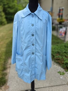 Vintage P.A. Originals Pastel Blue Lightweight Rain Jacket XL